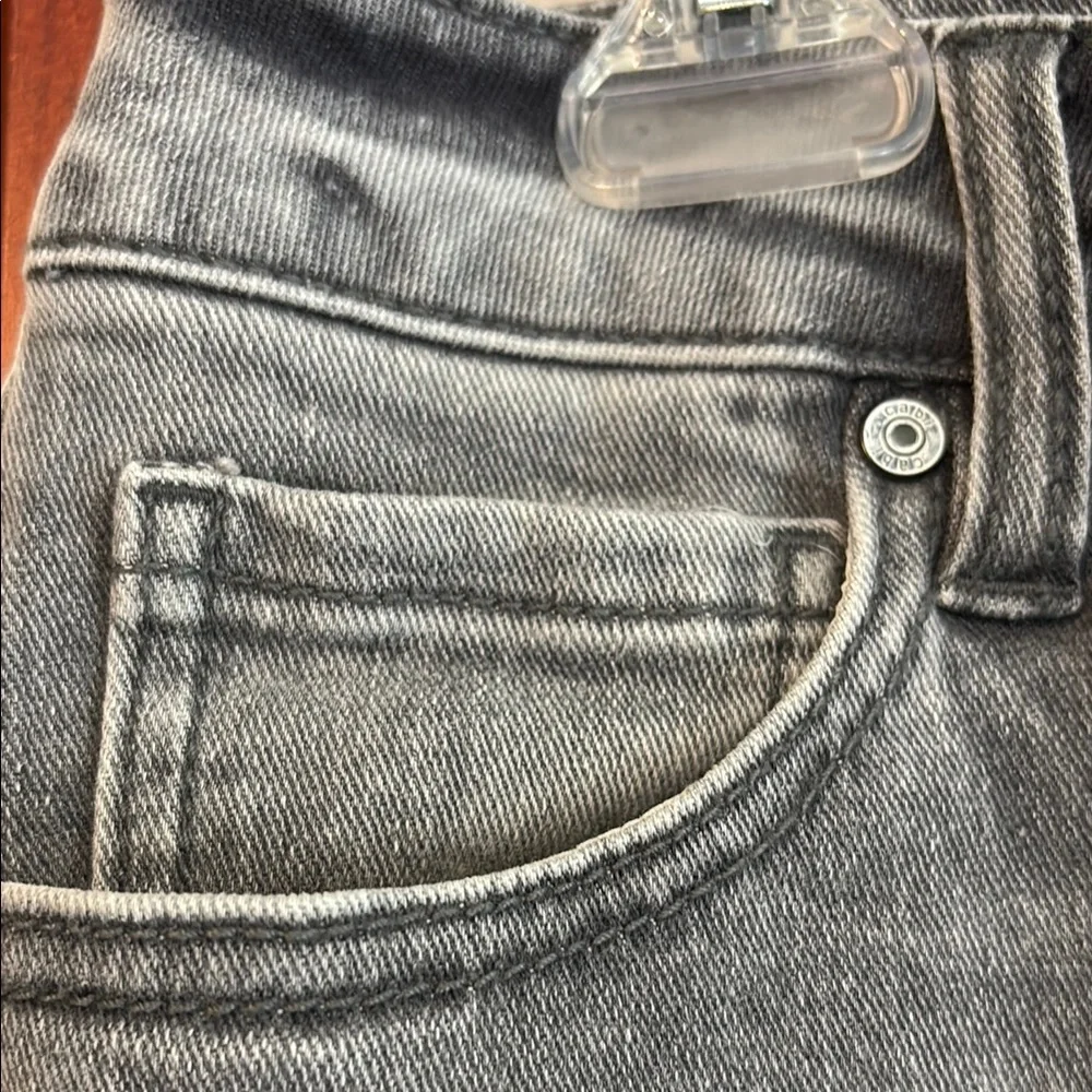 Cabi Button Fly Straight Women's Gray Jeans, 8 - Picture 7 of 9